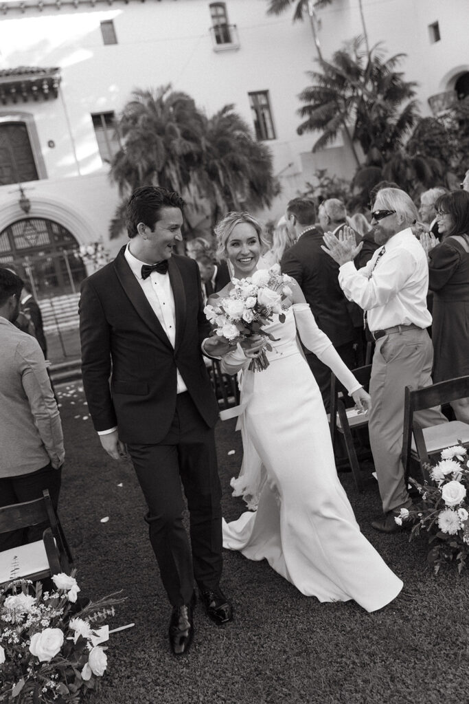 Couple just married at the Santa Barbara Courthouse